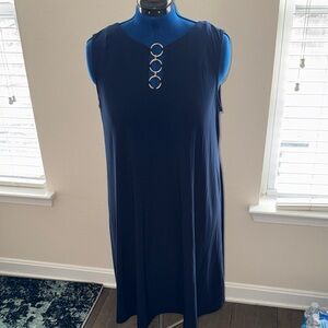 Elegant Navy Sleeveless Dress